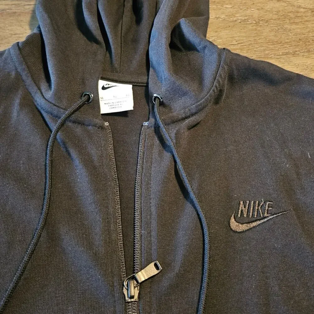 NWOT Woman's Nike Full Zip Hooded Jacket Sweatshirt Black Size XL